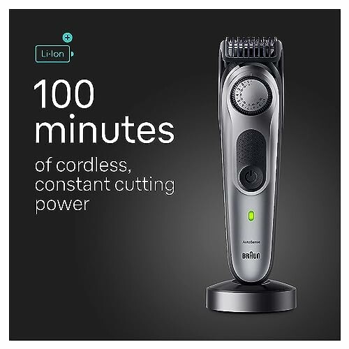 Braun cordless trimmer with 100 minutes of power