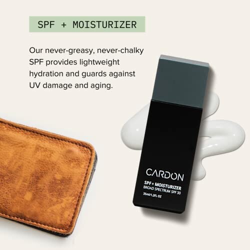Cardon SPF moisturizer with leather wallet.