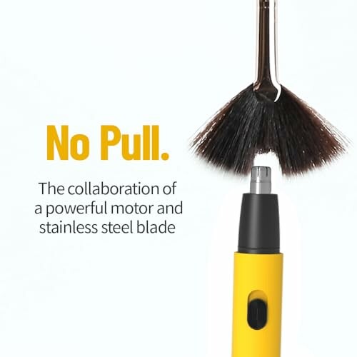 Electric nose hair trimmer with stainless steel blade and motor.